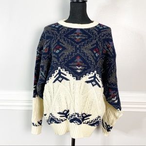 London Fog Oversize Grandpa Chunky Knit Sweater